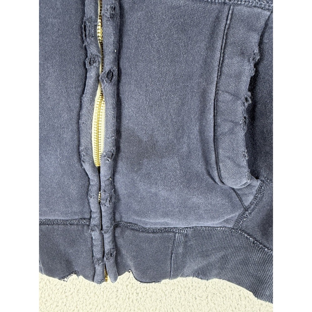 Hollister Hoodie Mens Size L‎ Blue Full Zip Longboards Calif Logo Y2K Distressed - Picture 3 of 14